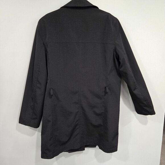 🐢 London Fog Ladies Raincoat. Black, zipper, Size S/P , INCLUDES BELT - Picture 11 of 16
